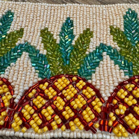 Pineapple Fruit Yellow Beaded Coin Purse Wallet Travel Pouch Womens Accessories - Picture 3 of 4